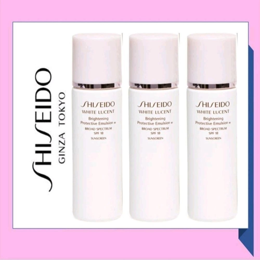 3X Shiseido White Lucent Brightening Emulsion spf 18 1oz NEW TOTAL 90ML